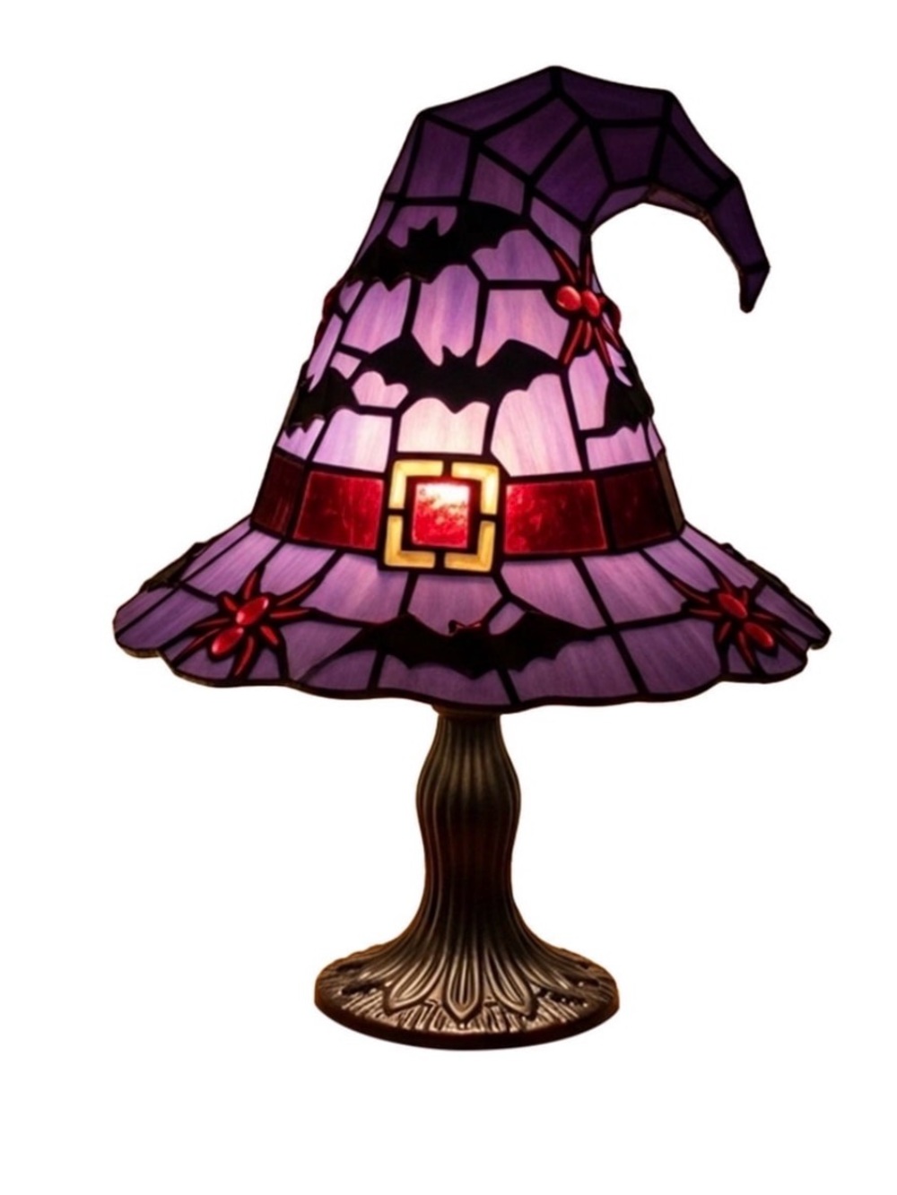 Resin Witch Hat LED Table Lamp - Purple